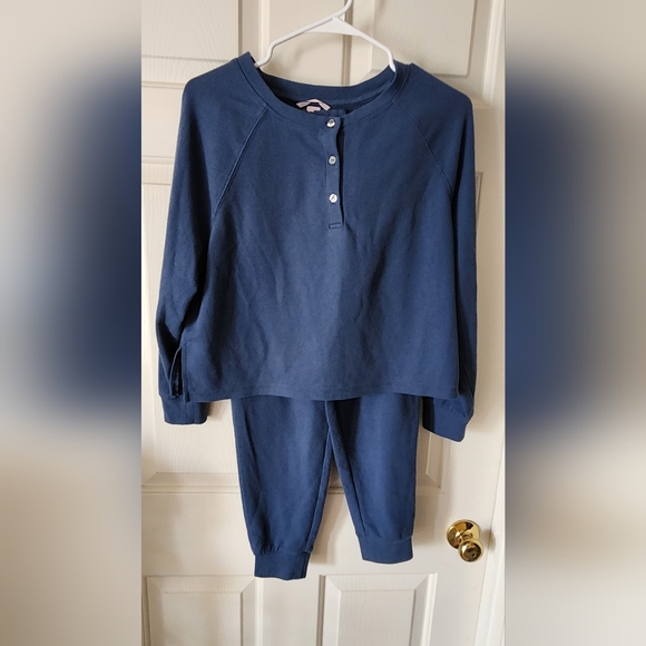 VICTORIA'S SECRET Glow Waffle Henley Jogger Set Sz S Blue Pajama Set - Picture 2 of 7